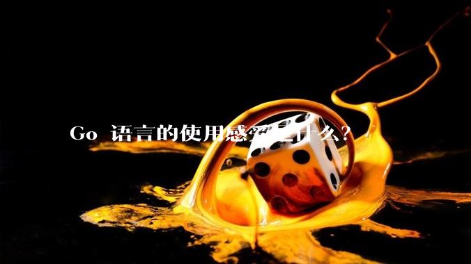 Go 语言的使用感受是什么？